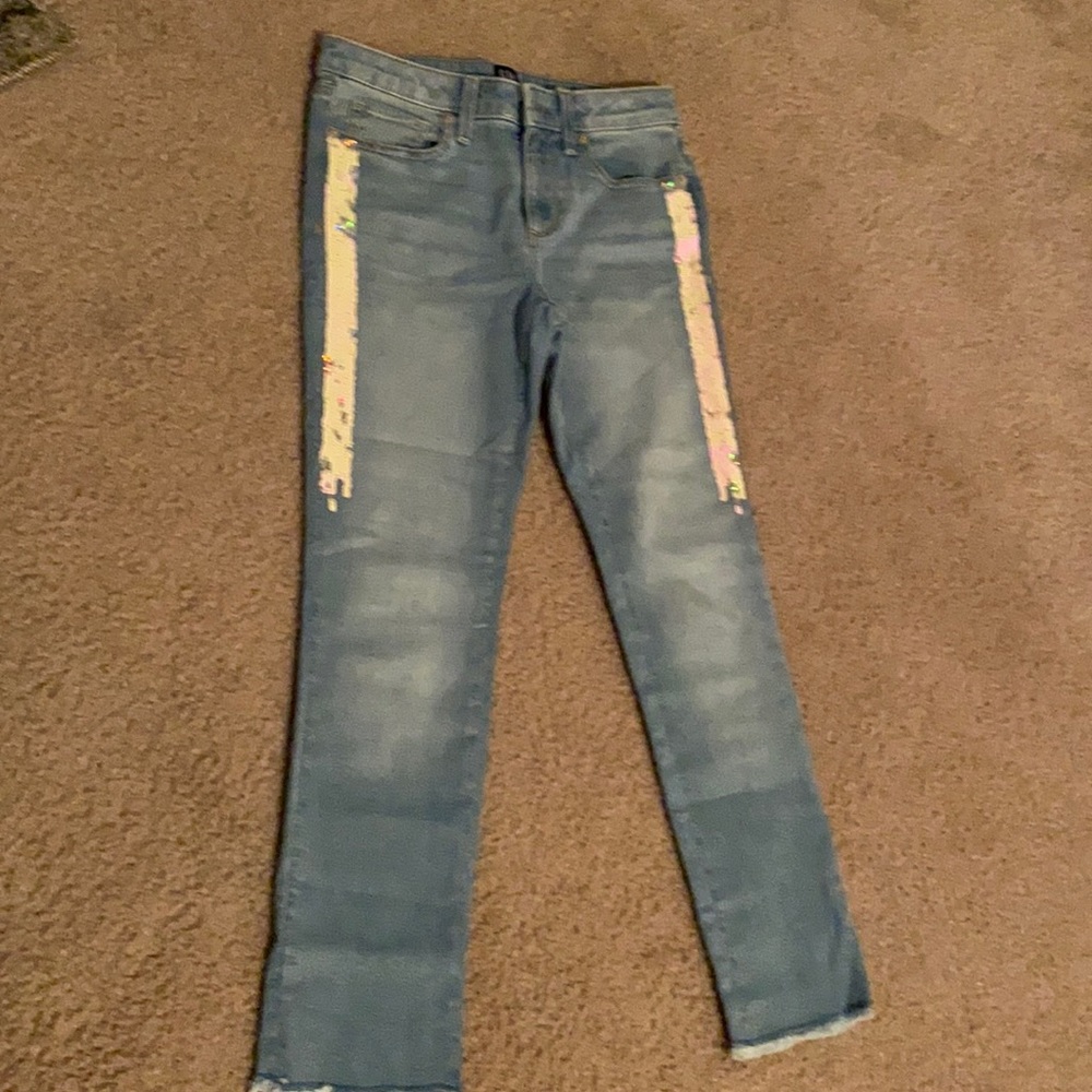 Gap girls jeans with sequins.